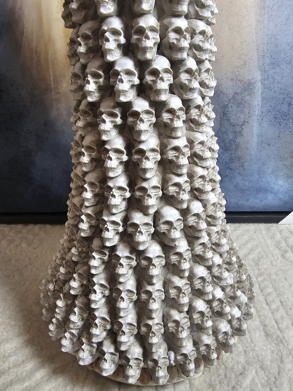 24" XL Day of the Dead Skeleton Bride w/All Skulls & Roses Dress Statue Figurine - Picture 5 of 7